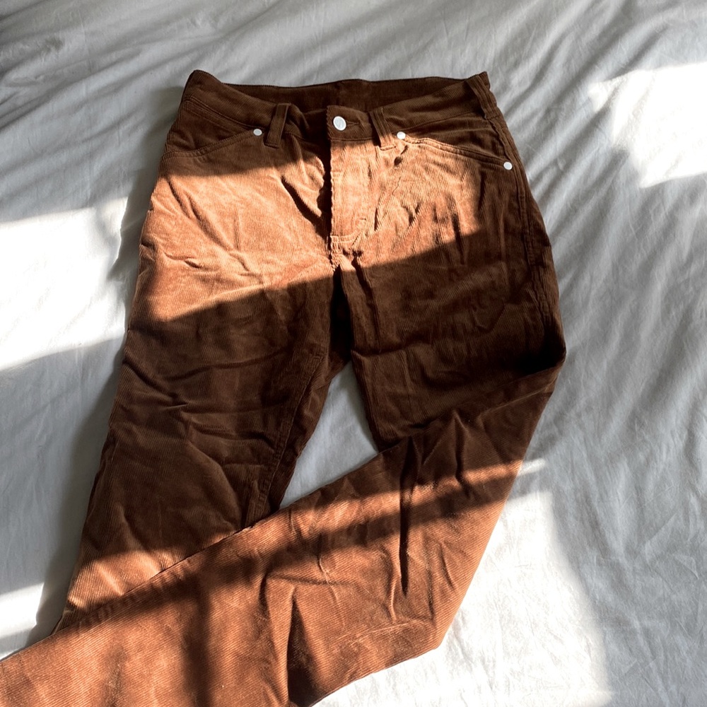 Topo Designs corduroy straight leg jeans in rust